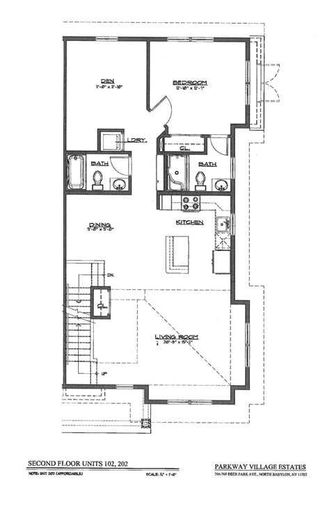 Floor plan for 2 beds, 2 baths